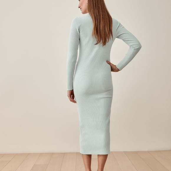 Reformation Bruni Cotton Sweater Dress in Powder size S NWOT - Picture 3 of 10